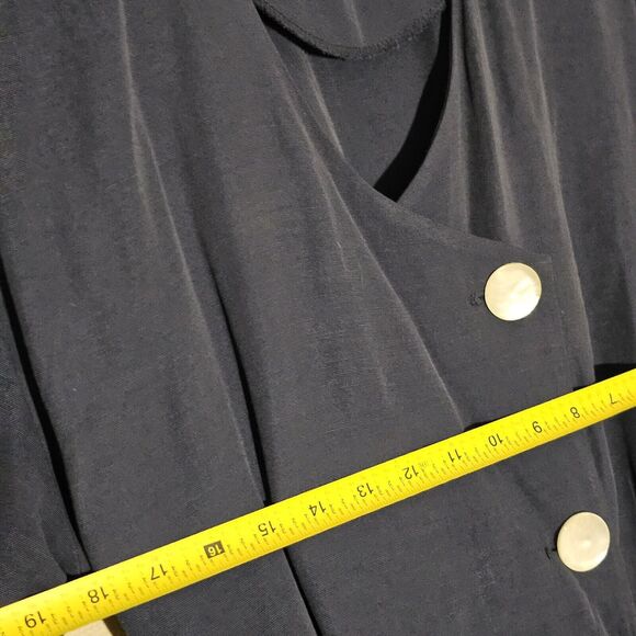 Vintage Petite Sophisticate Women's Career Dress Size Medium Navy Blue Belted - Picture 9 of 15